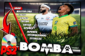 Bomba Patch melhor jogo futebol PS2 Android iOS gráficos realistas otimizado